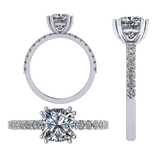 NANA Jewels 1.5-3CT Platinum Plated Sterling Silver Rings CZ Cubic Zirconia Cushion Cut Engagement Rings | 10K 14K Solid Gold