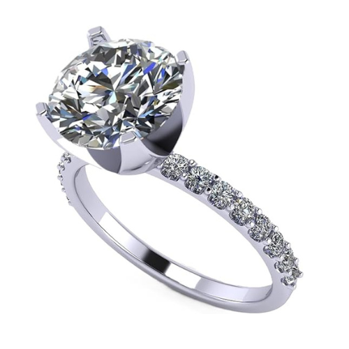 NANA Jewels 1.00ct to 4.00ct Simulated Diamond Engagement Ring Round Solitaire Sterling Silver 10k-14k