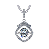 Square Halo Dancing Gemstone Matching Earrings & Necklace 925 Sterling Silver & Pure Brilliance Zirconia