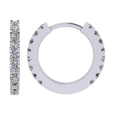 Round Huggie Hoop Earrings Pure Brilliance Zirconia in Solid 925 Sterling Silver For Women, Men, & Teens