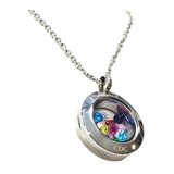 Central Diamond Center Stainless Steel Mother's Round  Locket Pendant (Jan-Dec) Yellow/White/Rose Plated with a Chain