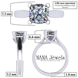 NANA Jewels 1.00-4.00ct Lucita Cushion & Princess Cut Solitaire Wedding Engagement Ring Series, 10K Gold w/Cubic Zirconia Simulated Diamond(B)