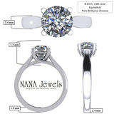 NANA Jewels 1.00-4.00ct Lucita Round Cut Solitaire Wedding Engagement Ring Series, 10K Gold w/Cubic Zirconia Simulated Diamond(A)