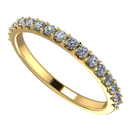 NANA Jewels Wedding Band Cubic Zirconia in 925 Sterling Silver 10K and 14K Gold Half Eternity Stackable Anniversary Ring Size 4-12