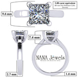 NANA Jewels 1.00-4.00ct Lucita Cushion & Princess Cut Solitaire Wedding Engagement Ring Series, 10K Gold w/Cubic Zirconia Simulated Diamond(B)