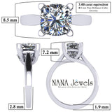 NANA Jewels 1.00-4.00ct Lucita Cushion & Princess Cut Solitaire Wedding Engagement Ring Series, 10K Gold w/Cubic Zirconia Simulated Diamond(B)