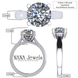 NANA Jewels 1.00-4.00ct Lucita Round Cut Solitaire Wedding Engagement Ring Series, 10K Gold w/Cubic Zirconia Simulated Diamond(A)