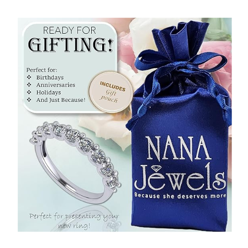 NANA Jewels 1.00ct Simulated Diamond Wedding Rings Anniversary Band, Wedding Sets for Women in Silver, 10K or 14K