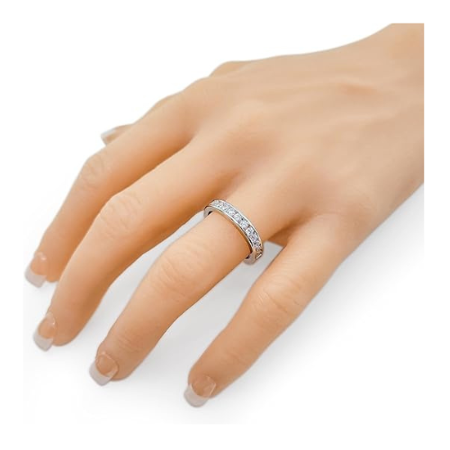Anniversary Band Ring Channel Set w/ 0.75ctw Pure Brilliance Zirconia in Silver, 10K, or 14K Gold