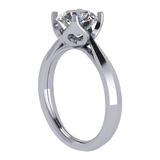 NANA Jewels 2.00ct-3.00ct Simulated Diamond Zirconia Engagement Ring Round Cut Heart & Soul Solitaire Sterling Silver