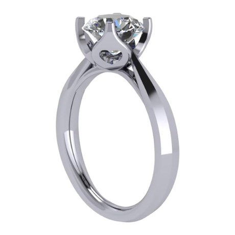 NANA Jewels 2.00ct-3.00ct Simulated Diamond Zirconia Engagement Ring Round Cut Heart & Soul Solitaire Sterling Silver
