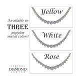 Central Diamond Center Sterling Silver & Graduated CZ 3 or 4 prongs Tennis Necklace, 18", White, Yellow or Rose Gold Plated