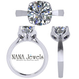 NANA Jewels 2.00ct-3.00ct Simulated Diamond Zirconia Engagement Ring Round Cut Heart & Soul Solitaire Sterling Silver