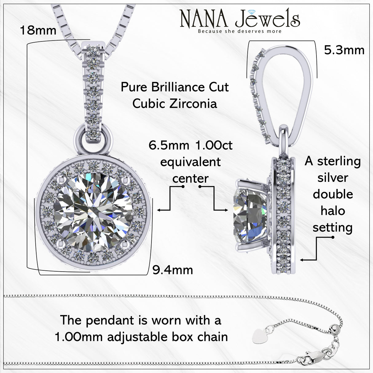 NANA Jewels Round Halo Simulated Aquamarine Pure Brilliance Zirconia Earrings & Necklace in Solid Sterling Silver