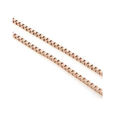 Central Diamond Center Sterling Silver Box Chain, Made in Italy, White, Yellow, or Rose Gold Plated