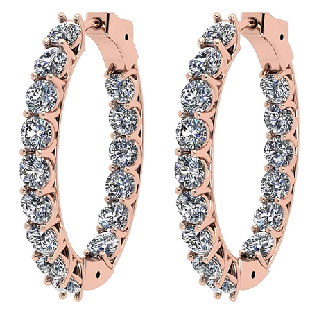 Zsa Zsa Oval Hoop Earrings Solid 925 Sterling Silver w/ Pure Brilliance Zirconia, Simulated Diamond Hoops