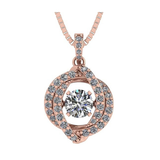 Central Diamond Center Swirl Dancing Gemstone Necklace for Women in Solid 925 Sterling Silver w/Pure Brilliance Zirconia CZ