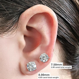 Simulated Diamond Stud Earrings Round Sterling Silver Hypoallergenic 0.30-8.00cttw