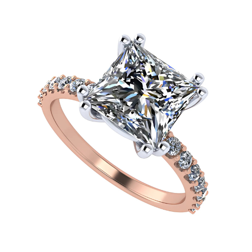 NANA Jewels 1.5-3CT Platinum Plated Sterling Silver Rings CZ Cubic Zirconia Princess Cut Engagement Rings | 10K 14K Solid Gold