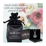 Twisted Pear Dancing Gemstone Necklace in 925 Sterling Silver w/ Pure Brilliance Zirconia CZ