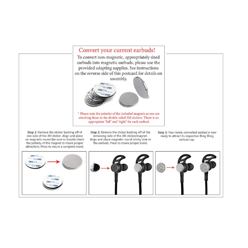 Central Diamond Center Bling Bling Earbud Covers (Platinum Plated)