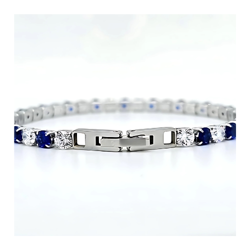 NANA Jewels 5 carat Simulated diamond Tennis Bracelet-Hypoallergenic Platinum plated & 5-AAAAA