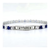 NANA Jewels 5 carat Simulated diamond Tennis Bracelet-Hypoallergenic Platinum plated & 5-AAAAA