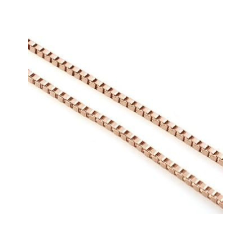 Central Diamond Center Sterling Silver Box Chain, Made in Italy, White, Yellow, or Rose Gold Plated