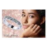NANA Jewels Simulated Diamond Anniversary ring/wedding band-Shared Prong 5 Stone-1carat twt- Sterling Silver/10K/14k