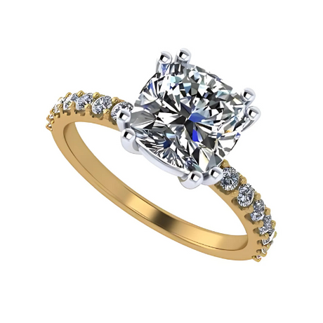 NANA Jewels 1.5-3CT Platinum Plated Sterling Silver Rings CZ Cubic Zirconia Cushion Cut Engagement Rings | 10K 14K Solid Gold