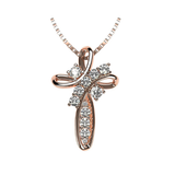 Central Diamond Center Family Cross CZ Birthstone Mothers Necklace w/ 1 to 11 Simulated Birthstones in Solid 925 Sterling Silver