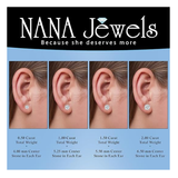 4 Pairs Stud Earrings Set, Hypoallergenic Pure Brilliance Cubic Zirconia 925 Sterling Silver, 4-6.5mm