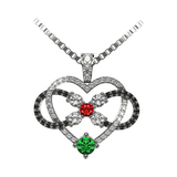 Central Diamond Center Infinity Love Mother & Child Necklace w/ 1-5 Simulated Birthstones in Silver, 10K, or 14K Gold (B)