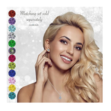 Round Halo Birthstone Stud Earrings 6.5mm Sterling Silver Pure Brilliance Zirconia & Simulated Gemstones