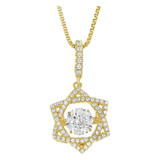 Star of David Dancing Gemstone Necklace in 925 Sterling Silver w/ Pure Brilliance Zirconia CZ