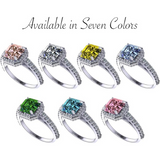 NANA Jewels Sterling Silver Asscher Cut Engagement Rings for Women - Choose Simulated Morganite, Citrine, Aquamarine & More