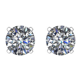 Lucita Simulated Birthstone Stud Earrings with Solid 14K Gold Posts & Sterling Silver Basket