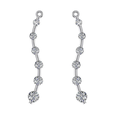 Earring jacket for stud earrings, sterling silver.