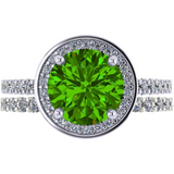 NANA Jewels Sterling Silver Round Cut Wedding Set Engagement Rings for Women - Choose Simulated Morganite, Citrine, Aquamarine & More