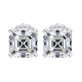 Nana Jewels Sterling Silver Asscher-Cut Pure Brilliance Zirconia Stud Earrings,(0.75 to 4 Cttw) Hypoallergenic