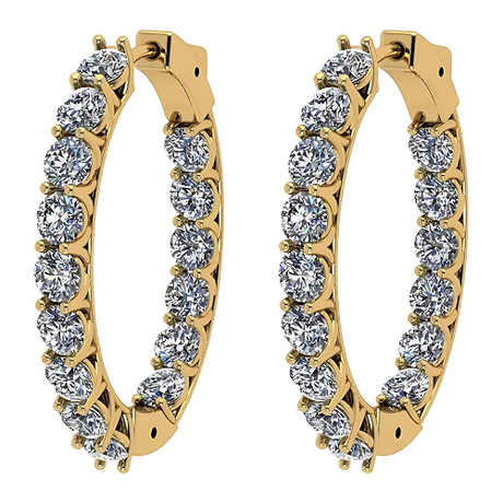 Zsa Zsa Oval Hoop Earrings Solid 925 Sterling Silver w/ Pure Brilliance Zirconia, Simulated Diamond Hoops