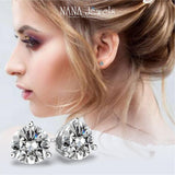 NANA Jewels Round Martini style Simulated Diamond Stud Earrings Silver & CZ 1.50ct-4.00ct Hypoallergenic