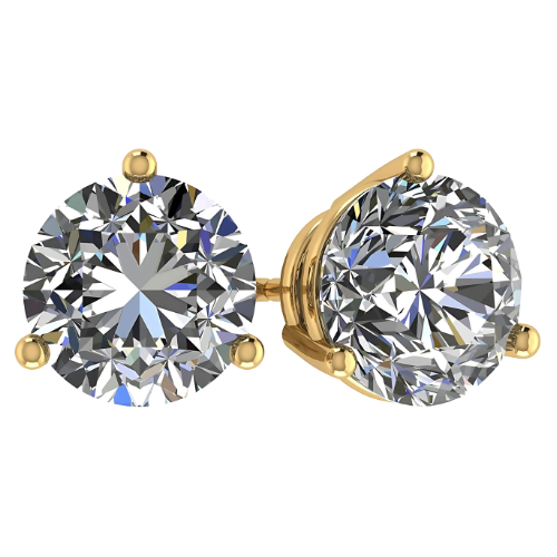 NANA Jewels Round Martini style Simulated Diamond Stud Earrings Silver & CZ 1.50ct-4.00ct Hypoallergenic