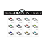 Central Diamond Center Customizable Lucita Solitaire Birthstone Ring Set In 925 Sterling Silver W/Simulated Birthstone