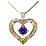 Central Diamond Center heart pendant on an adjustable box chain.