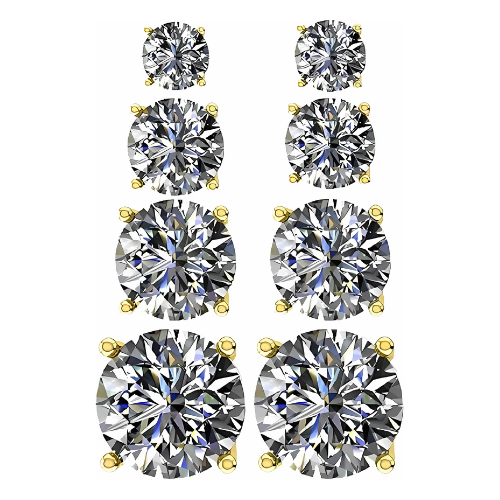 Model wearing pure brilliance cubic zirconia earrings.