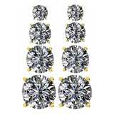 Model wearing pure brilliance cubic zirconia earrings.