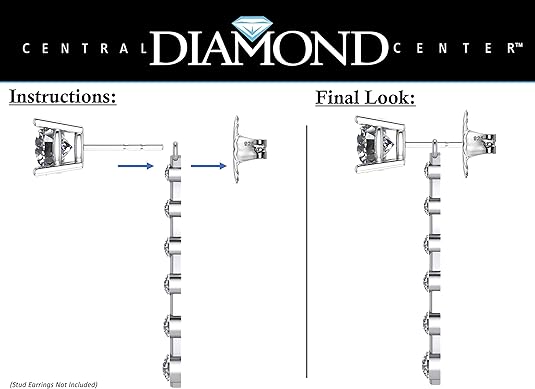 Earring Jacket for Stud Earrings in Solid 925 Sterling Silver made with Pure Brilliance Zirconia CZ