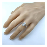 VOUS 3 carat Simulated Diamond Solitaire Engagement Rings Assorted shapes in Solid Sterling Silver & CZ