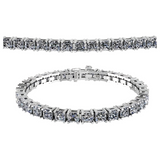 Nana Jewels Pure Brilliance Zirconia Asscher Cut Tennis Bracelet, 7" Or 8" In Gold Plated Sterling Silver, 13.00Ctw-53.00Ctw
